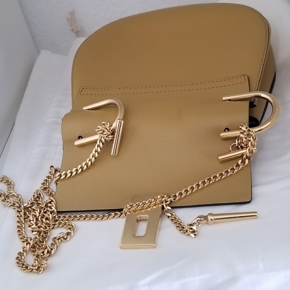 Lovely Auth  CHLOE Drew small Crossbody Leather and suede bag - Picture 10 of 16